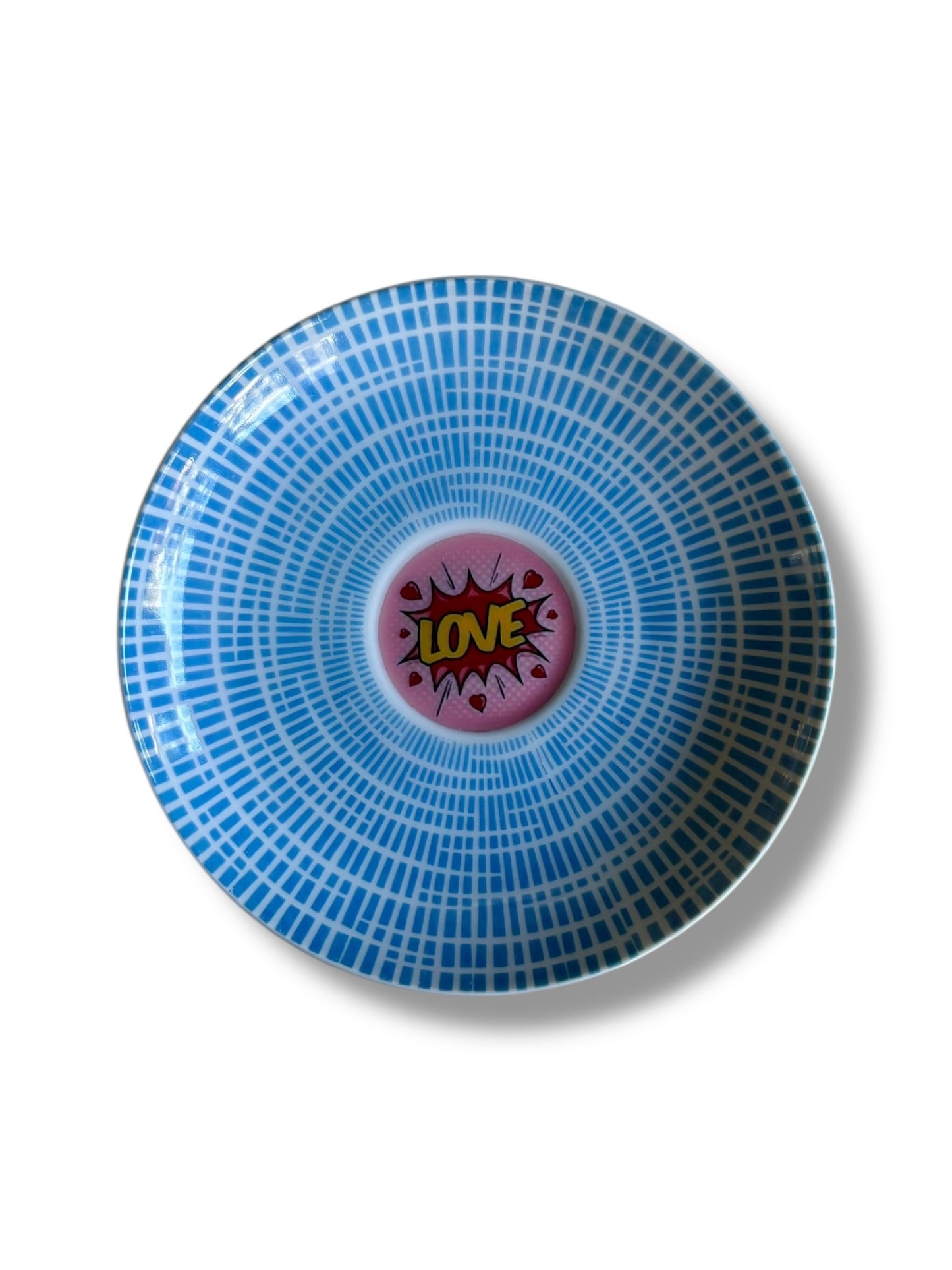 Vintage Wall Plate Love Blue