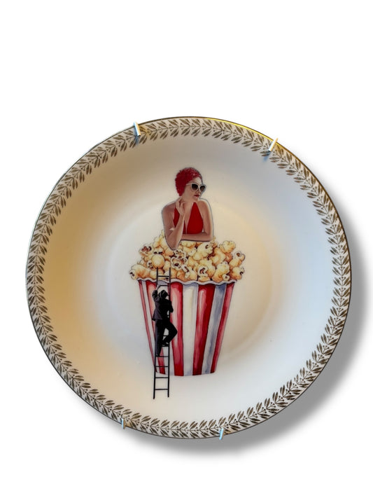 Vintage Wandbord Dame Popcorn | The Vintage Vibe