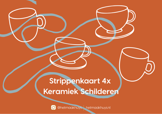 Strippenkaart 4x keramiek schilderen voor €55