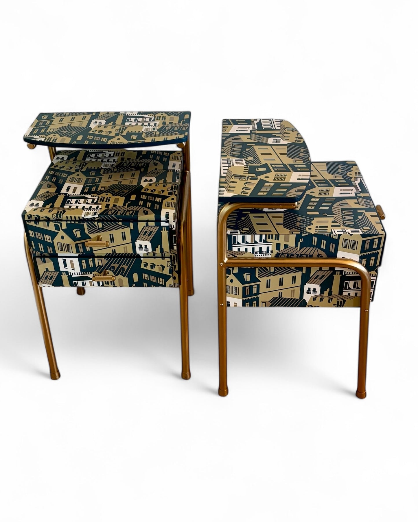 Vintage nachtkastjes bekleed met Emma's Apartment van Mini Moderns | The Vintage Vibe