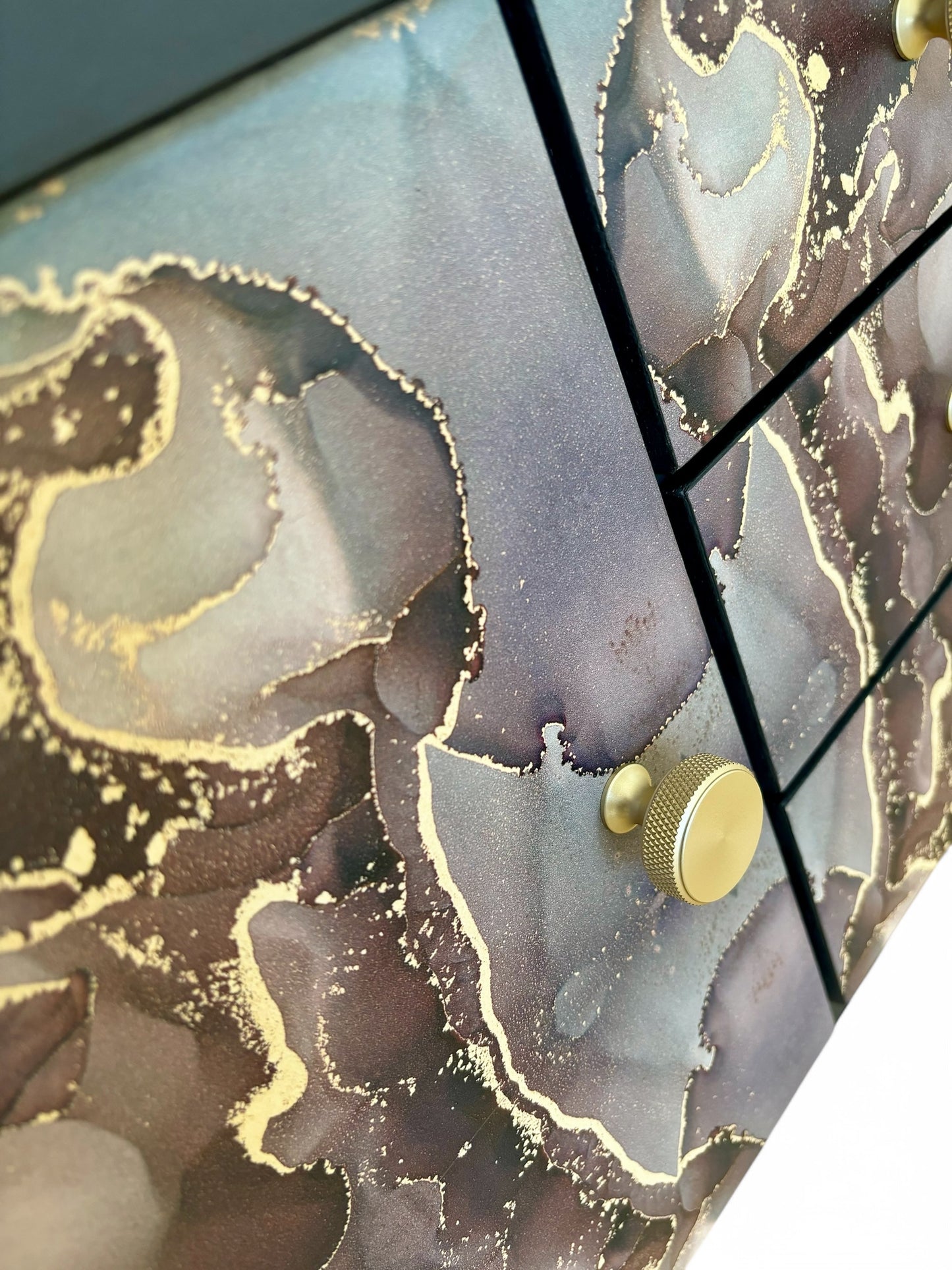 Vintage bedside tables covered with beautiful print | The Vintage Vibe